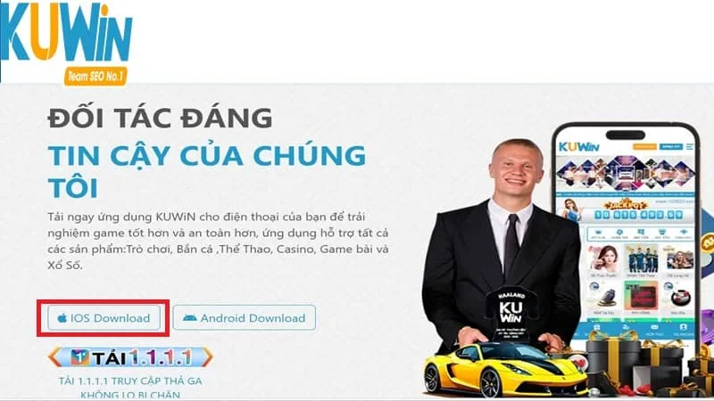 Chọn đúng link IOS download để tải ứng dụng