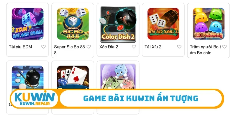 Game bài Kuwin ấn tượng