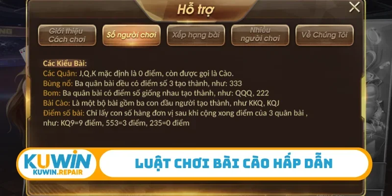 Luật chơi bài cào hấp dẫn
