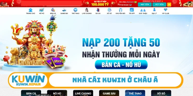 Nhà cái Kuwin ở Châu Á