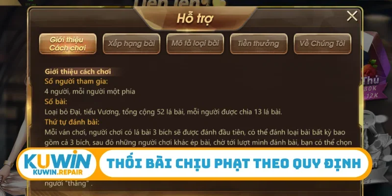 Thối bài chịu phạt theo quy định