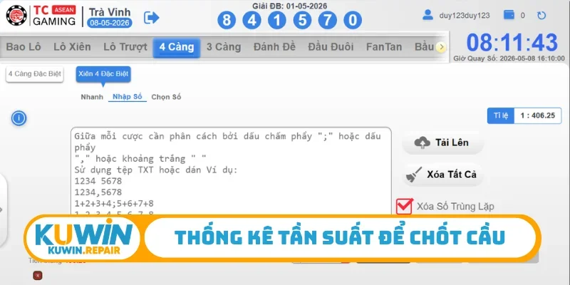 Thống kê tần suất để chốt cầu
